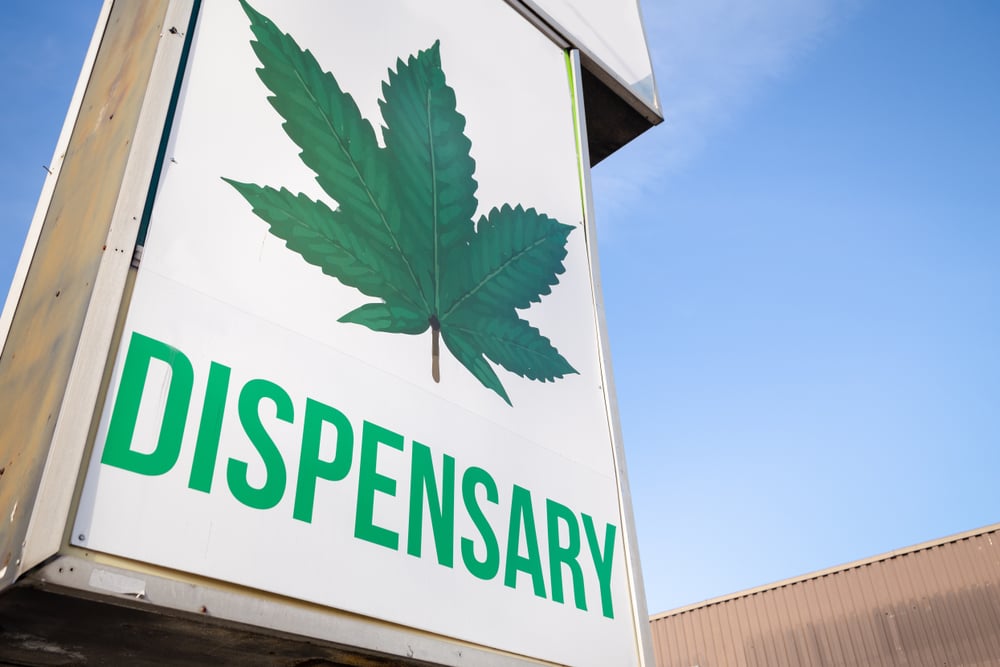 outdoor marijuana dispensary sign