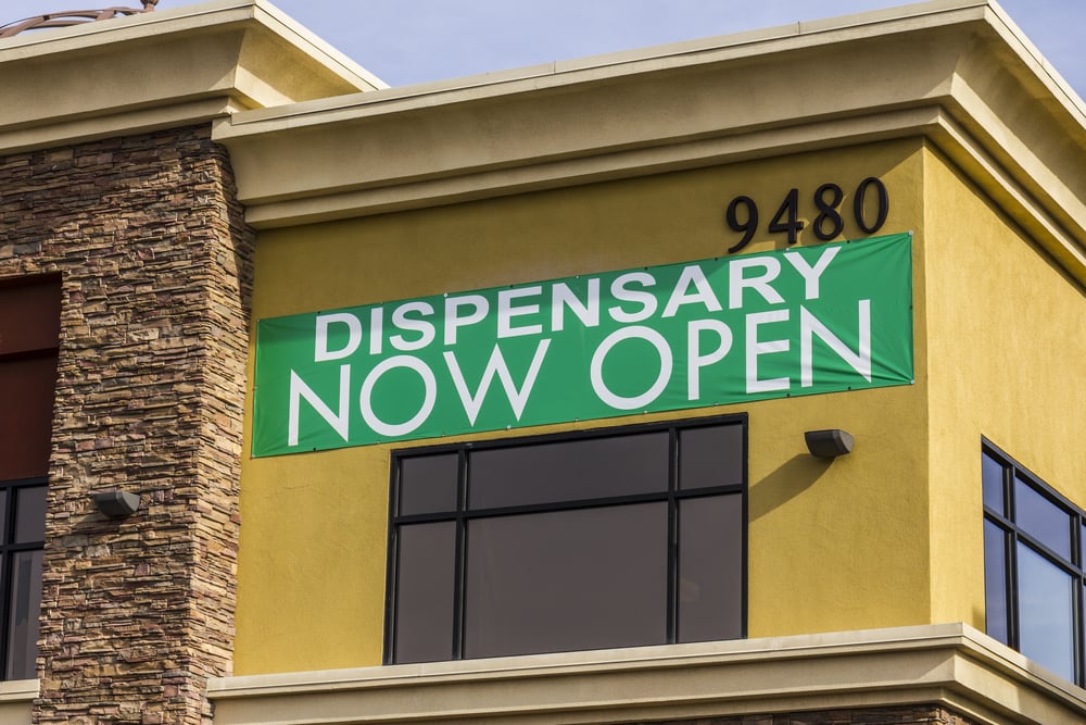 exterior of medical marijuana dispensary