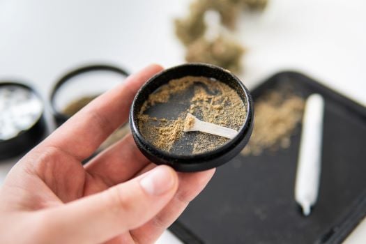 marijuana grinder with kief