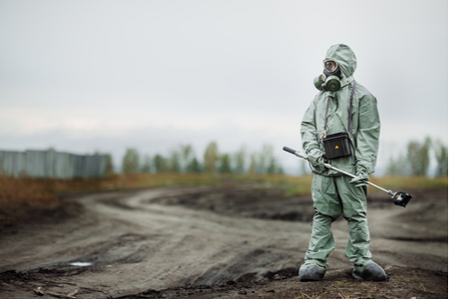 man in hazmat suit 