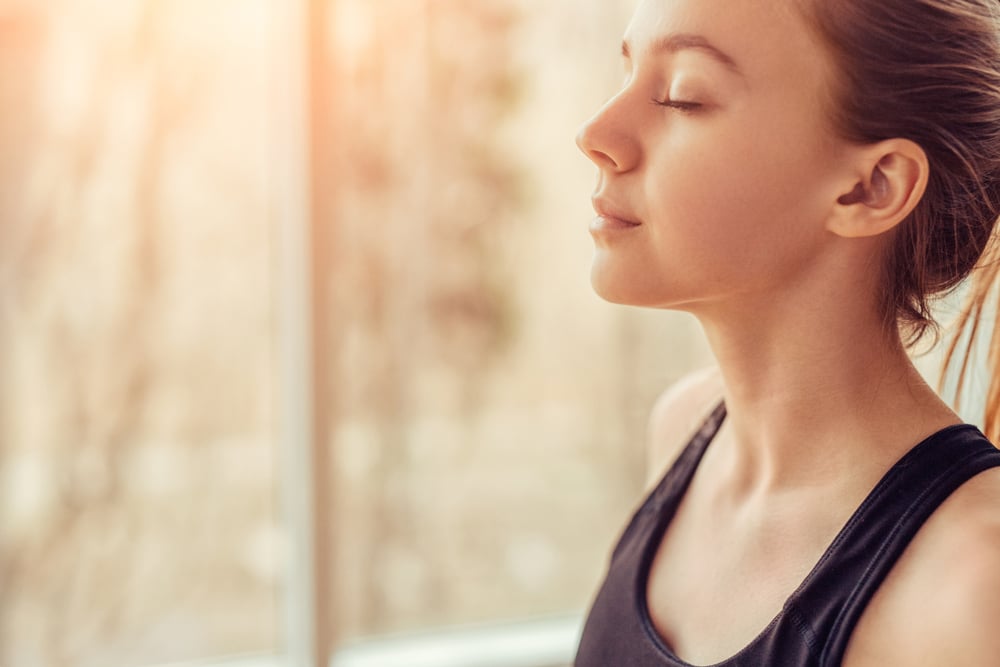 woman meditating